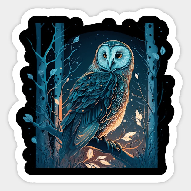 mysterical owl Sticker by Black Dream Cat